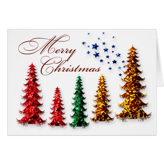 Carte Joyeux Arbres de Noël (Devant horizontal)