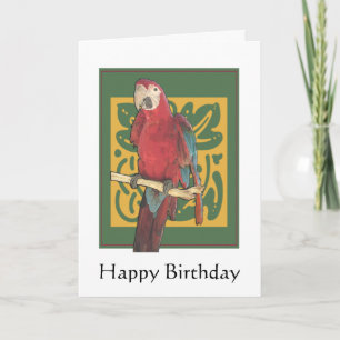 Carte Joyeux art du perroquet d'anniversaire