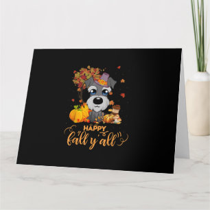 Carte Joyeux automne à tous schnauzer chien thanksgiving