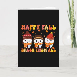 Carte Joyeux automne Brosser Leurs Dents Dentiste Dentai