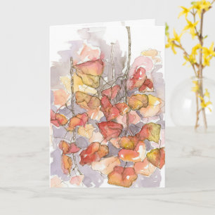 Carte Joyeux automne Feuilles Arbre Branche Couleurs aut