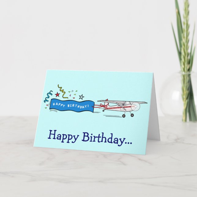 Carte Joyeux avion d'anniversaire de toute la bande (Devant)