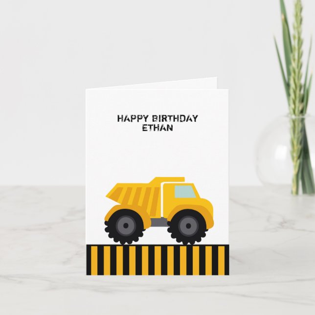 Carte Joyeux Bac-Camion d'Anniversaire (Devant)