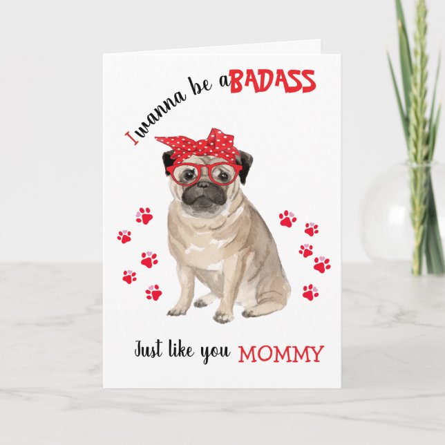 Carte Joyeux Badass de la Fête des Mères de votre chien  (Devant)