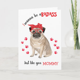 Carte Joyeux Badass de la Fête des Mères de votre chien 