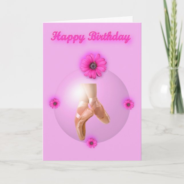 Carte Joyeux ballet d'anniversaire Ballerina Dancer Chau (Devant)
