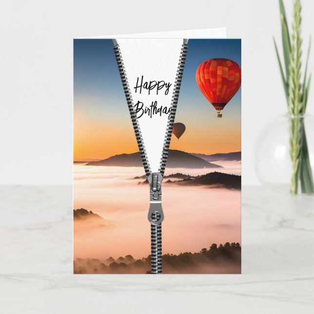 Carte Joyeux Ballons à air chaud d'anniversaire (Devant)