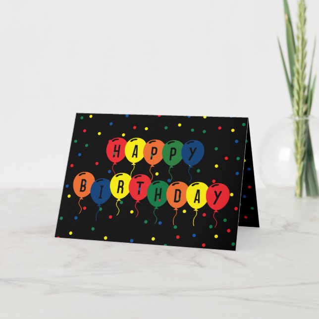 Carte Joyeux Ballons d'anniversaire (Devant)