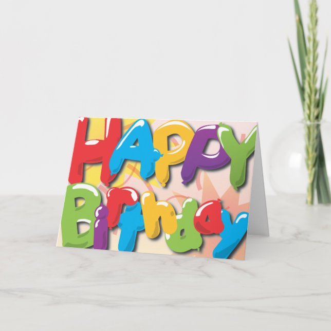 Carte Joyeux Ballons d'anniversaire (Devant)