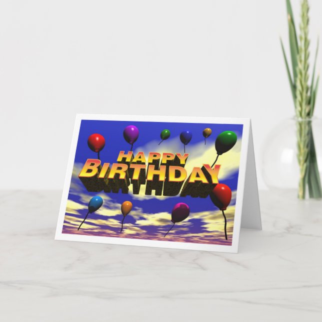 Carte Joyeux Ballons d'anniversaire (Devant)