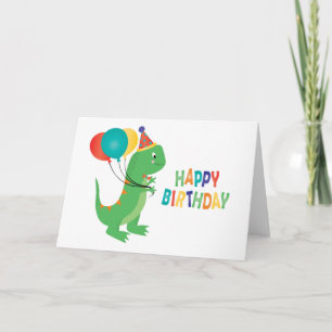 Carte Joyeux Ballons Dinosaures Anniversaire