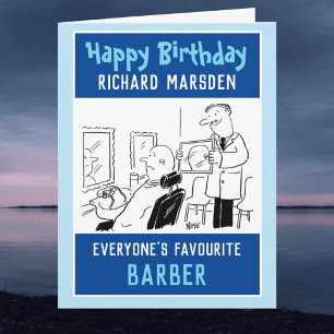 Carte Joyeux barbier d'anniversaire ou coiffeur