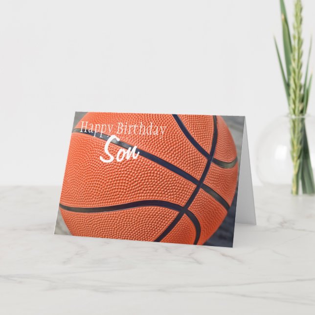 Carte Joyeux Basketball Fils Anniversaire (Devant)
