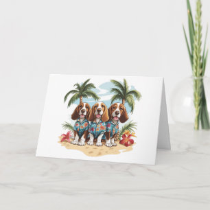 Carte Joyeux Basset Hound Dogs Hawaiian Shirts