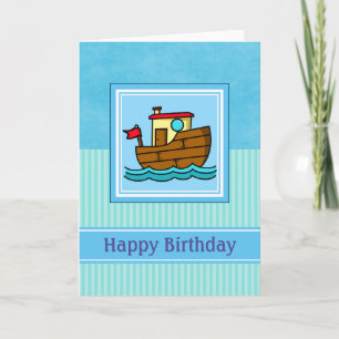 Carte Joyeux bateau à remorqueurs d'anniversaire