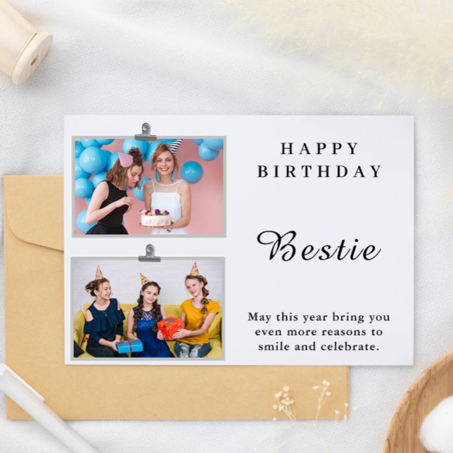 Carte joyeux bestin d'anniversaire (happy birthday bestie card)