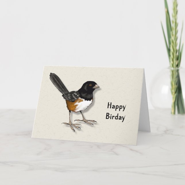 Carte Joyeux Birday : Pun, Bird Illustration : Birthday (Devant)