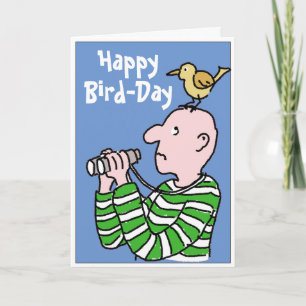 Carte Joyeux Birthday Bird Watcher ou Birder