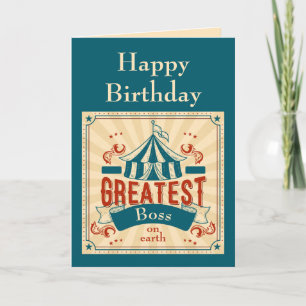 Carte Joyeux Birthday Boss Circus Monkeys Funny Card