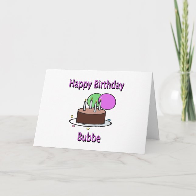 Carte Joyeux Birthday Bubbe Yiddish Grand-mère Birthday  (Devant)