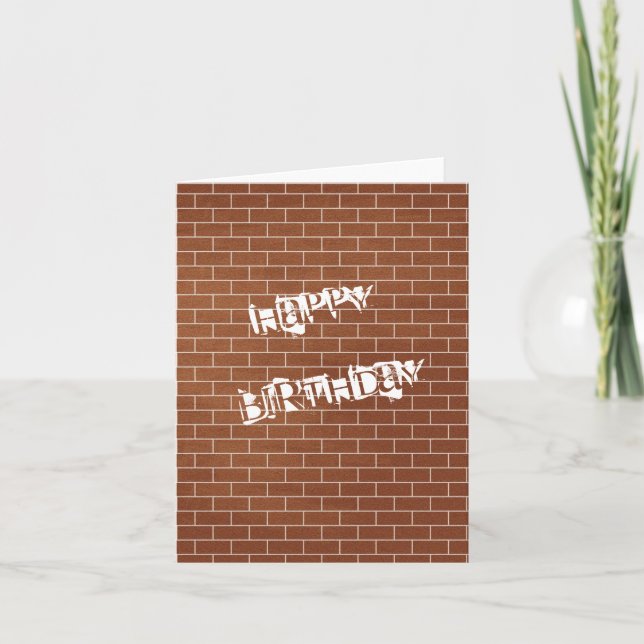 Carte Joyeux Birthday Card Brick Wall Conception de votr (Devant)