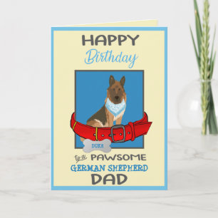 Carte Joyeux Birthday Dog Daddy du berger allemand