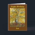 Carte "Joyeux Birthday Son"<br><div class="desc">I painted this in the fall,  they are two trees standing for years and years in my treeline. You can change the text to personalize it,  inside and out. The original painting is for sale on my site web: www.marymcandrew.com</div>