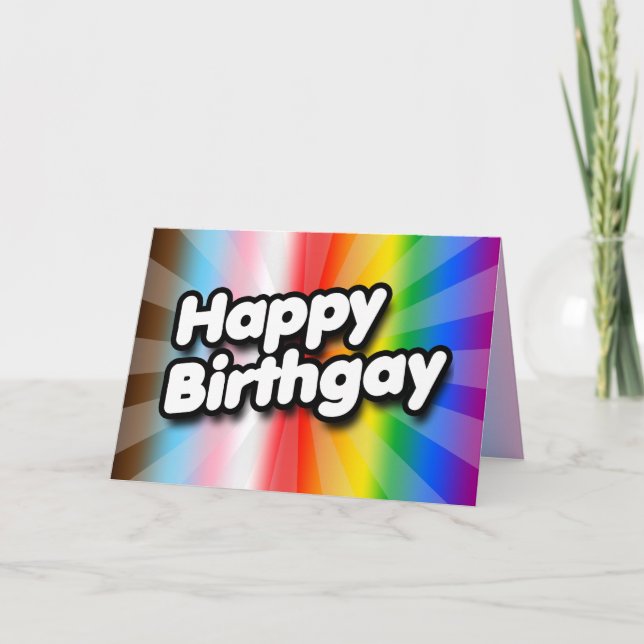 Carte Joyeux Birthgay (Fierté Progressiste) (Devant)