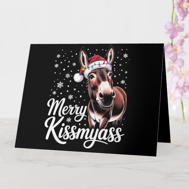 Carte Joyeux Bisous À Mon Âne Sarcastique Noël Drôle Pyj (Orchidée)