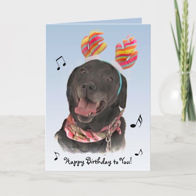 Carte Joyeux Black Labrador Retriever Dog Anniversaire (Devant)