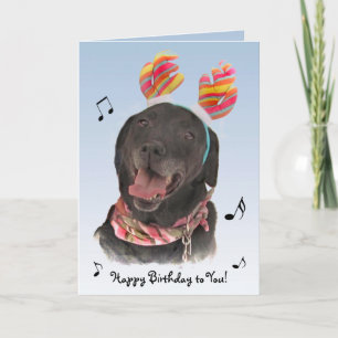Carte Joyeux Black Labrador Retriever Dog Anniversaire