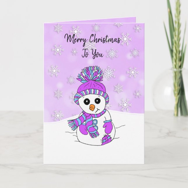 Carte Joyeux bonhomme de neige (Devant)