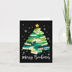 Carte Joyeux Bookmas Livres Sapin Amusement Lecteur Ch