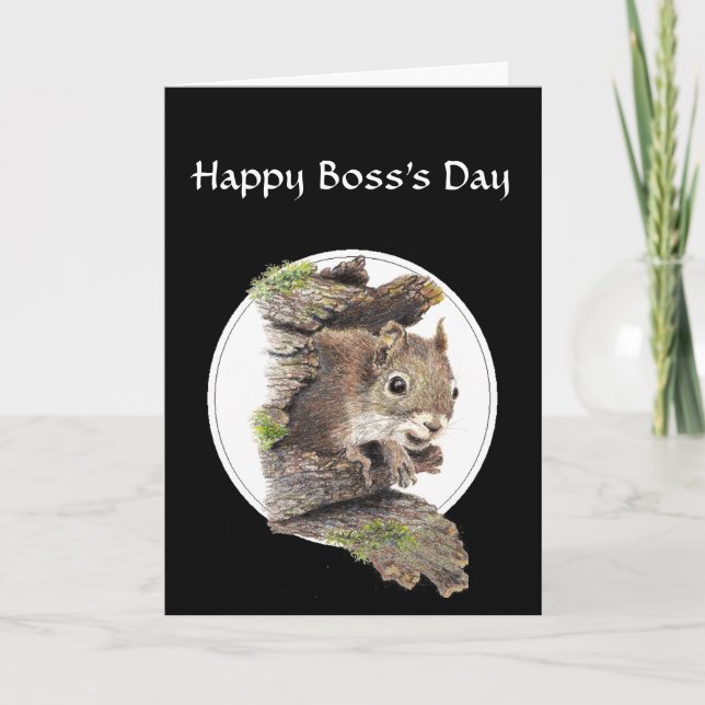 Carte Joyeux Boss Day, De tous nous assortis Nuts -Squir (Devant)