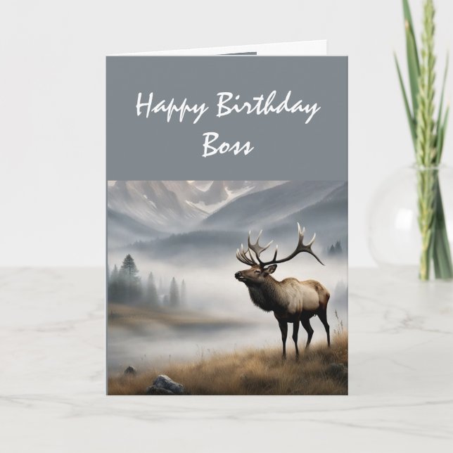 Carte Joyeux Boss d'Elk Anniversaire qui est exceptionne (Devant)