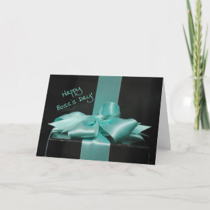 Carte Joyeux Boss's Day Blue ruban cadeau
