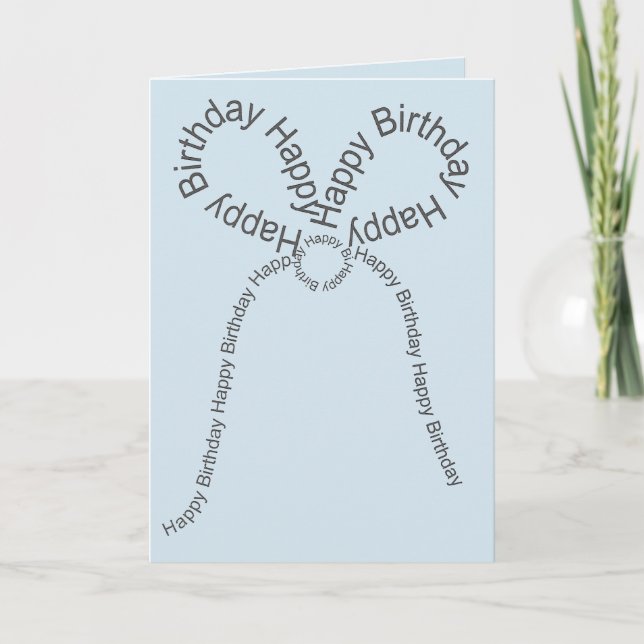 Carte Joyeux Bow d'anniversaire en bleu (Devant)