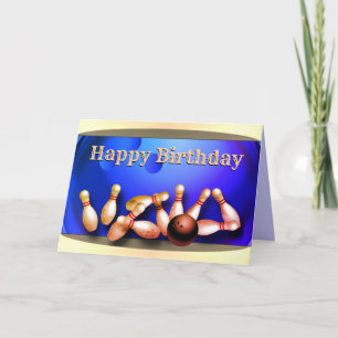 Carte Joyeux bowling d'anniversaire