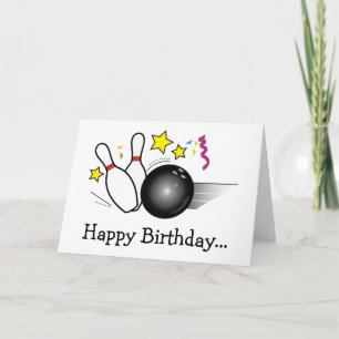 Carte Joyeux bowling d'anniversaire de toute la bande