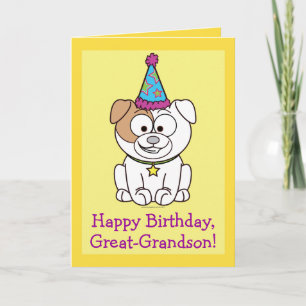 Carte Joyeux Bulldog pour l'anniversaire : Great-Grandso