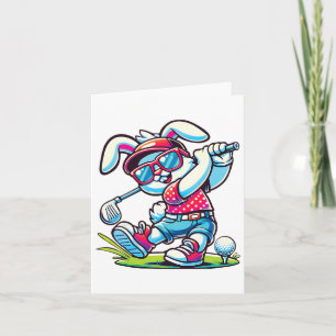 Carte Joyeux Bunny de Pâques Amateurs de golf Sports Gar