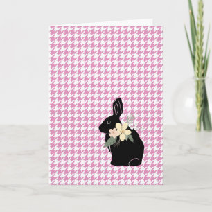 Carte Joyeux Bunny de Pâques Fleurs de silhouette Hounds
