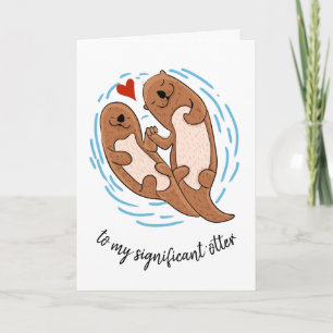 Carte joyeux cadeau de Noël pour femme mariée loutre