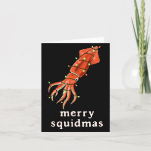 Carte Joyeux Calamar Noël Drôle Calmar Noël Blague Créat