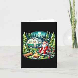 Carte Joyeux Camping de Noël Camping Lover Père Noël