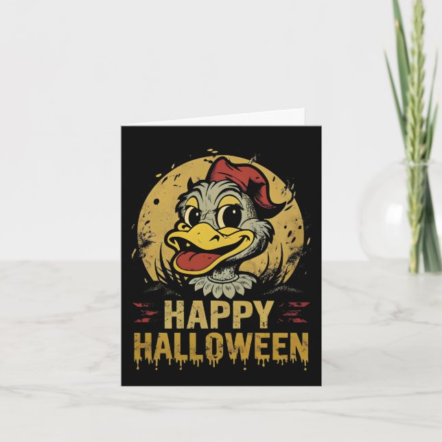 Carte Joyeux canard mou d'Halloween (Devant)