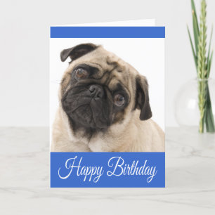 Carte Joyeux Carlin d'anniversaire Chien Chien Chien Chi