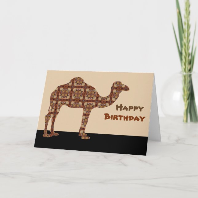 Carte Joyeux chameau d'anniversaire (Devant)