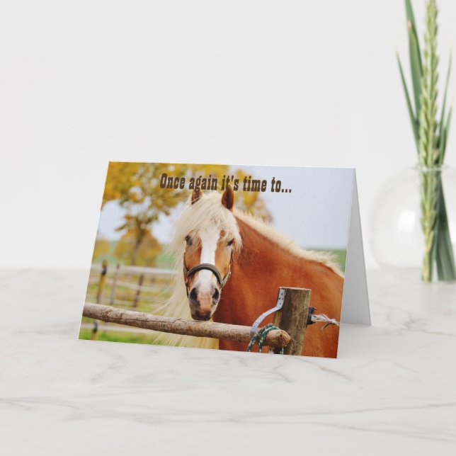 Carte Joyeux Cheval d'anniversaire (Devant)