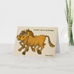 Carte Joyeux Cheval de Cartoon d'Anniversaire.